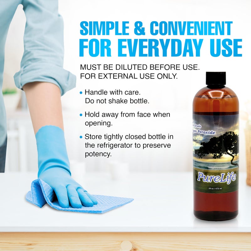 purelife 12% Hydrogen Peroxide Food Grade with No Added Stabilizers - in Distilled Water (16 Oz +Dropper) - Image 5